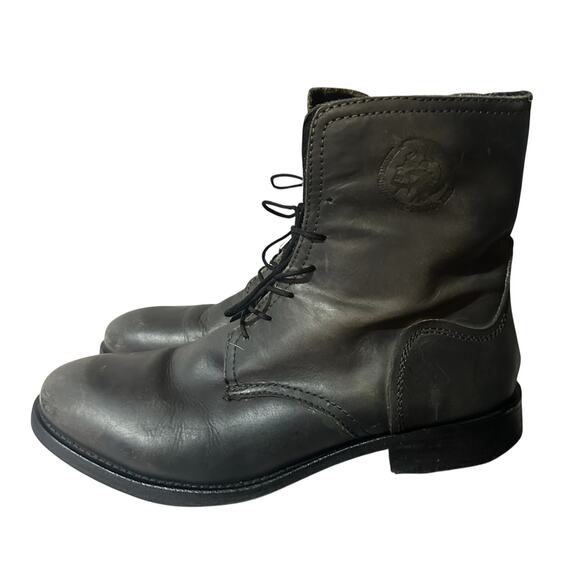 Diesel Norman Distressed Leather Boots Men’s Size 44 US 11 - Picture 1 of 10